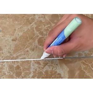 Lot de 2 stylos à joint pour carrelage, étanches, pour réparation des joints de carrelage, anti-moisissure (blanc) - Neuf