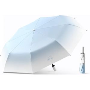 CAP-Parapluie de Voyage Pliant Compact et Portable de Couleur Dégradée, Ouverture et Fermeture Automatique, Protection UV, 8 Baleines, Léger, Soleil, Pluie, Petit Sac à Main, pour Femmes et Enfants - Neuf