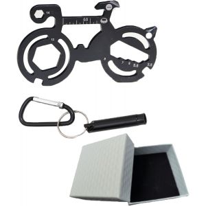 Outil Multifonction Vélo 10 En 1,Porte Clef Velo Avec Siffler,Ouvre-Bouteille,Clé Hexagonale,Multitool Velo Compact En Alliage D'aluminium Pour Randonnée Vtt,Cadeau Cycliste¿Noir¿ - Neuf