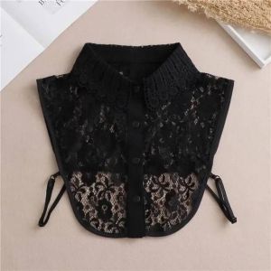 Faux Col Blanc Avec Cravate Avant Pour Femmes,Col D&eacute;tachable,Vintage,Dentelle,Faux Col De Chemisier Pour Dames--281-02 - Neuf