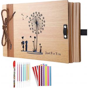 Album Photo Scrapbooking 80 Pages En Bois Arbre Livre Photo Scrapbooking Kit Pour Album De Famille,Mariage,Voyage,Anniversaire - Neuf