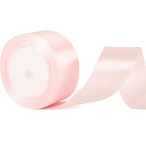 Kal-Ruban De Satin Rose Layette &Eacute;pais De 40 Mm De Large Pour Emballage Cadeau, Noeud Pour Cheveux, Bouquet, Artisanat, D&eacute;coration De Voiture De Mariage, Ruban D'emballage Cadeau - Neuf