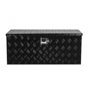 Bo&icirc;te &agrave; Outils en Aluminium pour Camion-Duoku-899 x 370 x 370 mm-avec &Eacute;tag&egrave;res Coulissantes-Poign&eacute;es Lat&eacute;rales-Noir - Neuf