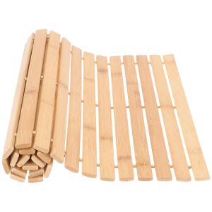 Tapis de sol de salle de bain antid&eacute;rapant en bambou 60x40cm - Neuf