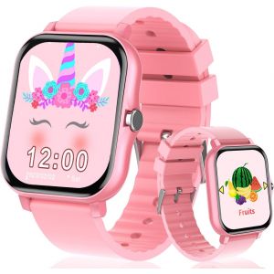 KAL-Montre Connectée Enfant Filles Garçons Avec 1,57 Pouces Bricolage Visage Apprendre Cartes Musique Histoires De Chevet, Montre Enfant Anniversaire Cadeaux Jouets Pour Enfants 4 5 6 7 8+ - Neuf