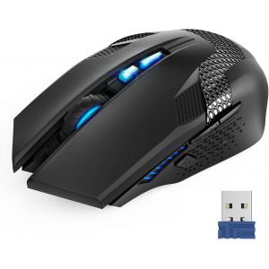 KALANKA-Souris Gamer 2.4G, Souris sans Fil 4800 DPI 5 Niveaux R&eacute;glables avec R&eacute;cepteur Nano USB, 8 Boutons Ergonomique Souris pour Gaming, PC et Ordinateur Portable - Neuf