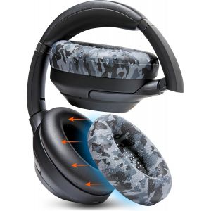 KAL-Sweatz Xm3 U2013 Housses De Protection Brevetées Pour Écouteurs Sony Wh1000Xm3 Cache-Oreilles En Silicone Pour Écouteurs Sony Wh-0Xm3 | Black Camo - Neuf