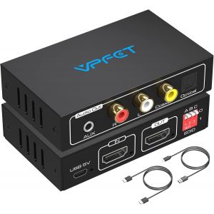 Hdmi Audio Extractor Optique Extracteur 4K Convertisseur Vers Optique Et Coaxial L R 3.5Mm Stéréo Compatible Hdcp 3D Pcm Gestion Edid Pour Amplificateur Hdtv Ps4 Blue Ray Dvd[HDM924997] - Neuf