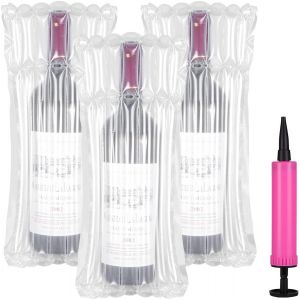 Jexnovashop-Lot De 20 Emballage Bouteille Vin Sacs Gonflables Bouteilles Prot&egrave;ge Bouteille Avec Pompe, Colonne D'air Gonflable R&eacute;utilisables, Sacs &Agrave; Bulles D'air Pour Un Emballage Et Un Transport S&ucirc;r - Neuf