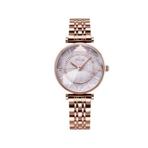 Montre &Agrave; Quartz Pour Femme, Cadran De 34 Mm, &Eacute;tanche Jusqu'&agrave; 30 M, Design Fin, Bracelet En Acier Inoxydable, Fermoir Papillon - Neuf