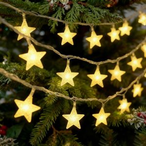 KALANKA-Guirlande LED, 3M 30 LEDs Guirlande Lumineuse de &Eacute;toile Batterie, LED Deco pour Chambre No&euml;l Mariage F&ecirc;te Anniversaire Jardin Terrasse (Blanc Chaud) - Neuf