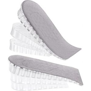 Paire De Semelles De Talon Augmentées En Hauteur, Semelle Grise 3 Couches 5 Cm, Semelle Intérieure Invisible En Silicone 3 Couches, Support De Talon, Hauteur De La Semelle Intérieure - Neuf