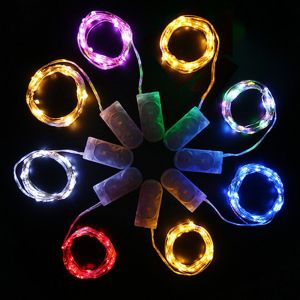 [Lot de 8] Guirlande lumineuse à piles, 2 m, 20 LED, fil de cuivre, étanche IP65, décoration LED pour chambre, Noël, mariage, maison, jardin, multicolore - Neuf