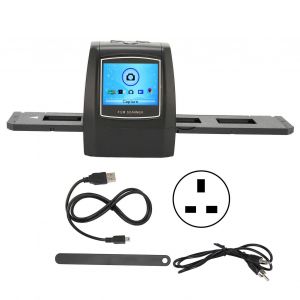 Scanner de films, petit, portable, multifonction, ecran LCD 2,4 pouces, pour diapositives 35 mm et 135 mm, negatifs, prise britannique 100-240 V - Neuf
