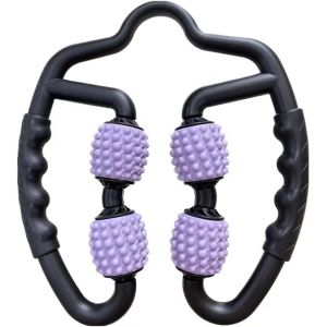 Kal-Rouleau De Massage,360° 3d Foam Roller Massage Anti Cellulite,4 Roues Rouleau En Mousse Accessoires De Massage Manuel (Violet) - Neuf
