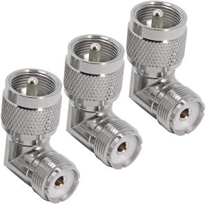 3 Pcs connecteur coaxial RF UHF mâle à femelle,adaptateur à angle droit PL259,coude à 90 degrés pour antenne radio CB jambon,câble coaxial - Neuf