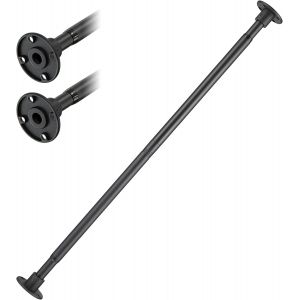 Tringle de Rideau de Douche Télescopique en Fer de Style Industriel,74-163 cm Tringle à Rideau de Douche à Ressort Extensible pour Douche et Baignoire,y Compris Vis et Chevilles/Noir Mat - Neuf
