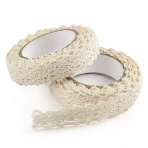 2 Pcs Ruban De Dentelle Cream Ruban De Dentelle Auto-Adhésif Ruban De Dentelle Garniture De Dentelle Scrapbook Ruban Fabrication De Cartes Fournitures - Neuf