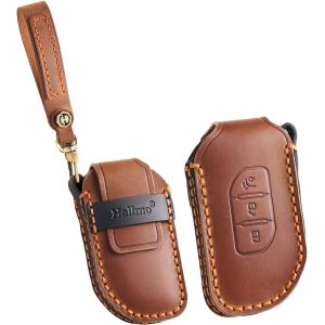 &Eacute;tui de cl&eacute; de voiture en cuir-&Eacute;tui de protection pour cl&eacute; de voiture-Convient pour Dongfeng Fengxing Forthing T5 EVO 2021 2022-Accessoire d'acc&egrave;s sans cl&eacute;-3 boutons-Marron - Neuf