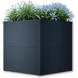 Bc-Elec - Shwrb001 Bac Potager Sur&eacute;lev&eacute; Carr&eacute; Jardini&egrave;re En Acier Galvanis&eacute; Poudr&eacute; 50x50x50cm  Anthracite - Neuf
