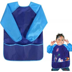 KALANKA-Tablier Enfants Peinture,Blouse Peinture Enfant Imperméable,Tablier de Peinture Enfant,Avec 3 poches pour les activités scolaires,cuisine,3-5 ans - Neuf
