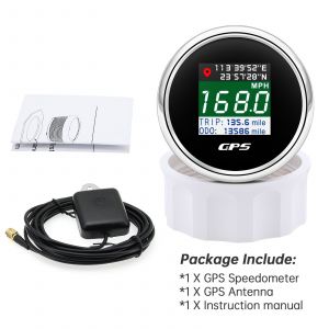 Compteur de vitesse GPS avec écran TFT,Odomcirculation,Affichage numérique TRIP,12V,24V,Voiture,Bateau,Moto,Yacht,Antenne GPS,MPH,Klaissée,2 ",52mm-BS - Neuf