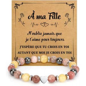Tianyi-Cadeau Fete Des Grands Peres Grand Mère Maman Mamie Papa Parents Bracelet Pierre Naturelle Cadeau Fete Des Peres Fete Des Meres Marraine S?ur Tata Fille Collègues Couple Parrain Frère Tonton F - Neuf