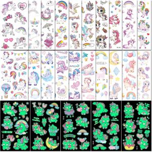 Lot de 20 feuilles de tatouages temporaires phosphorescents pour enfants, calendrier de l'Avent 2022, d&eacute;coration de No&euml;l, f&ecirc;te, anniversaire d'enfant - Neuf