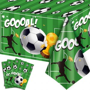 Lot de 3 Nappe de Fête, Thème du Football Les Nappes de Fête Résistent aux Taches et aux Moisissures - Neuf