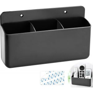 Porte Télécommande Noir Support Télécommande Mural Universel Rangement Télécommande TV Auto-adhésif Rangement Mural Boite Télécommande pour Télécommandes Téléphones Portables Lunettes etc - Neuf