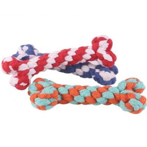 Lot De 3 Jouets &Agrave; M&acirc;cher En Corde De Coton Pour Nettoyage Des Dents De Chien, En Forme D'os - Neuf