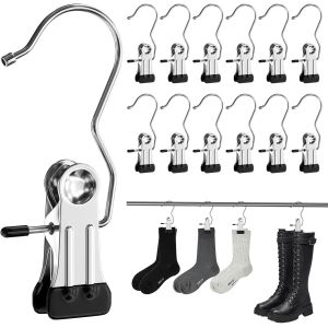 MEVRONISSHOP-Lot de 30 Pince à Linge en Acier Inoxydable - Pinces à Linge, Cintre Pantalon Pince, Clips de Cintre à Linge, Cintre Pince Clips de Crochet pour Pantalons Chaussures Serviette - Neuf