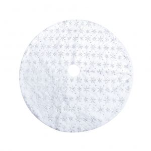 HJLIAN Jupe de sapin de Noel 36/48 pouces, jupe blanche a paillettes flocon de neige pour tapis de sapin de Noel, decorations de fete de Noel - Neuf