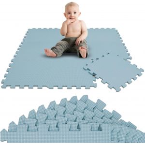 9 Pi&egrave;ces Tapis De Sol B&eacute;b&eacute; D&egrave;s Le Premier Mois - 30x30 Cm Dalles En Mousse Eva - Surface De Jeu Douce Pour L'&eacute;veil - Carr&eacute;s Puzzle Antid&eacute;rapants - Rev&ecirc;tement Pour La Chambre Des Petits - Neuf