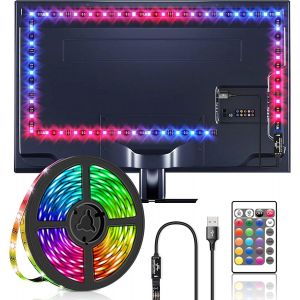 Led Tv 2 M&egrave;tres, Led Pour Tv 2 M&egrave;tres 5050 Rgb Ruban Bande Led Usb Avec T&eacute;l&eacute;commande R&eacute;tro&eacute;clairage Tv Multicouleur Pour 32""-55"" Hdtv, Pc, La Chambre, La F&ecirc;te Et La D&eacute;coration De M[Rub9220037] - Neuf
