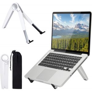 acdsgd-Support Ordinateur Portable, Support PC Portable R&eacute;glable, Support Ergonomique pour Laptop Ventil&eacute; Laptop Stand Compatible avec MacBook Air Pro, PC, iPad, Notebook, Tablette, Blanc - Neuf