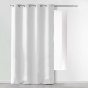 douceur d'intérieur, Rideau à Oeillets (140 x 280 cm) Absolu Blanc, Microfibre - Neuf
