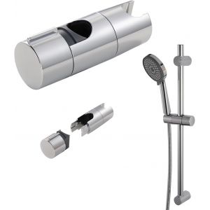 KAL-Support De Douche, Support De Pommeau De Douche Pour Barre Coulissante Réglable 18-25 Mm,Support De Douchette Barre Coulissante Sans Perçage, Support De Douchette Rotatif - Neuf
