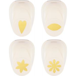 Chenquansarl-Set De Perforatrices, 2,5 Cm, 4 Pièces, C?Ur, ?Il Et Fleurs, Jusqu'à 160g, Pour Loisirs Créatifs Et Scrapbooking, Métal, White-Pink, Divers - Neuf