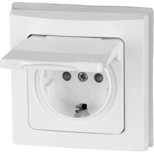 Prise Encastrée Ip44, Tout-En-Un, Série C1, Blanc Mat[DYB984181] - Neuf