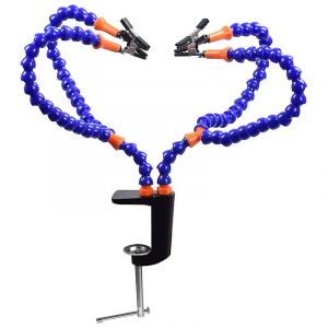 Pince de table à 4 bras flexibles, support de soudage bleu en alliage d'aluminium à 4 griffes, plate-forme de soudage flexible, pince de table de soudage à 4 bras, - Neuf