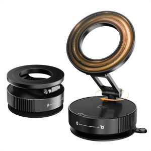 JGD-K&F CONCEPT Support T&eacute;l&eacute;phone Voiture Magn&eacute;tique & Ventouse Puissante, Porte Telephone Voiture Aimant&eacute; Pliable, 360&deg;+210&deg;+210&deg; R&eacute;glable Compatible iPhone 17/16/15/14/13/12 Pro/Pro Max & Android - Neuf