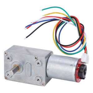 XYONG Moteur a engrenages a vis sans fin, reducteur de vitesse a haute torsion avec codeur, moteurs a courant continu a balais, DC12 V JGY371100 tr/min - Neuf