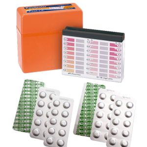 Loc-Kit De Test,Y Compris 60 Pastilles De Test (Rapid),Testeur D'eau Et Boîte De Rangement,30x Dpd1 Chlore/Brome + 30x Phénol Rouge Ph,Analyse De L'eau De Piscine (60 Pastilles + Testeur) - Neuf
