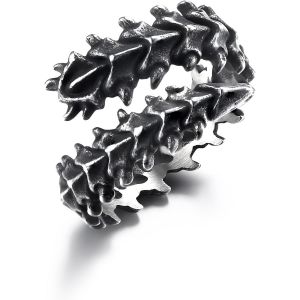 Tianyi-U2013 Bagues Gothiques En Acier Inoxydable Pour Hommes Et Femmes, Anneau De Colonne Vertébrale De Dragon, Anneaux De Dessin Animé, Punk, Crâne, Bijoux, Taille Américaine 7-13 - Neuf