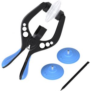 Outils Pour Ouverture/R&eacute;paration D'&eacute;crans Lcd Compatible Tous Types De Smartphones Et Tablettes + Pincettes Et Ventouse Incluses (Bleu) - Neuf