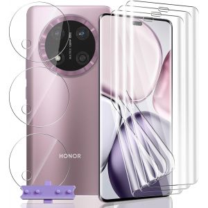 JGD-[3+3 Pi&egrave;ces] Protection D'&eacute;cran pour Honor Magic 7 Lite, HD Souple TPU Film et Verre Tremp&eacute; Protecteur D'objectif Cam&eacute;ra, Anti-Rayures, Protection &Eacute;cran Flexible pour Honor Magic 7 Lite - Neuf