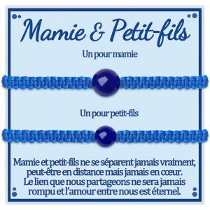 Eryi-Mamie Petit Fils Bracelet Cadeau Grand Mere Et 2 3 Petit-Fils Bracelets Noel Mamy Cadeaux Fetes Des Grand Mere Mémé Joyeux Anniversaire Noël Femme Homme Original Idee Perles Bijoux Pour 2 3 4 Pi - Neuf
