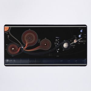 Grand Tapis de Souris Gaming pour Bureau Infographie des missions dans le système solaire ! 75x40cm Antidérapante Clavi - Neuf