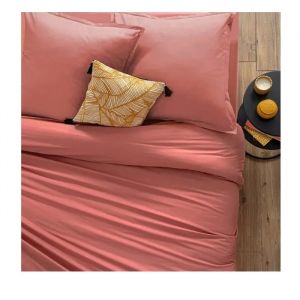 Housse De Couette 220 X 240 Cm Uni Couleur Moderne Rose Blush - Neuf